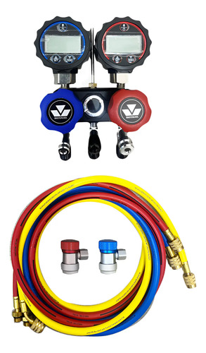 MANÓMETROS CON MANGUERAS PARA GAS R134A DIGITAL MASTERCOOL